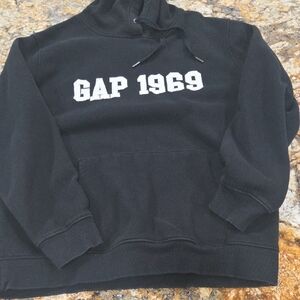 GAP Black Hoodie with White Logo
